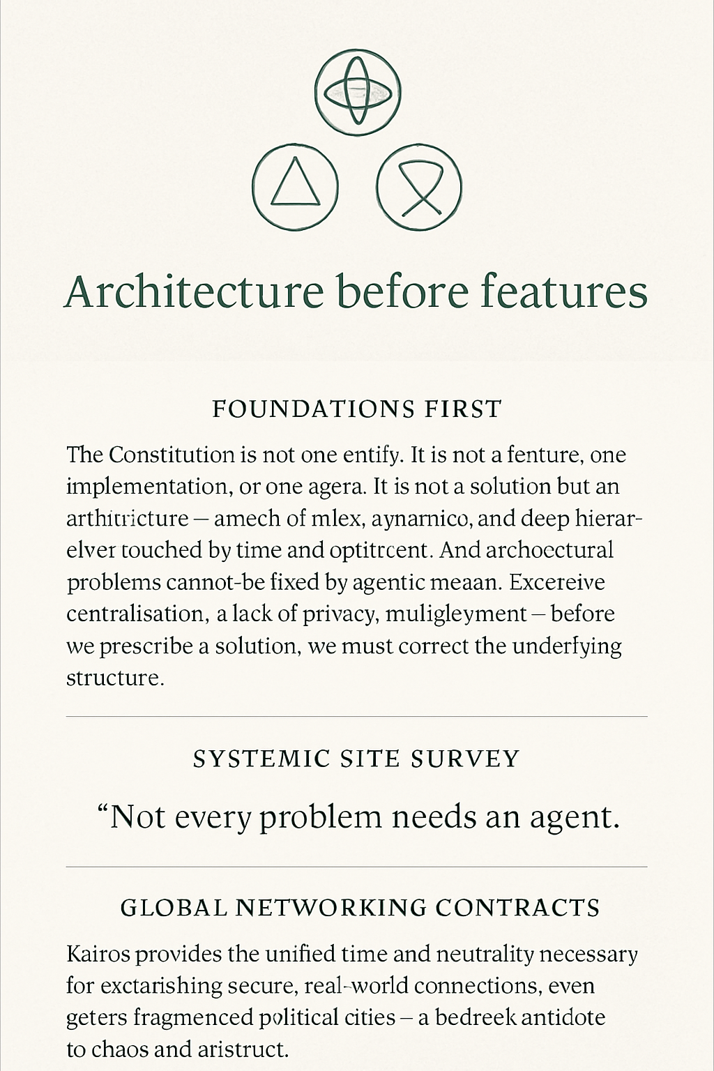 Issue 01  Architecture Before Features